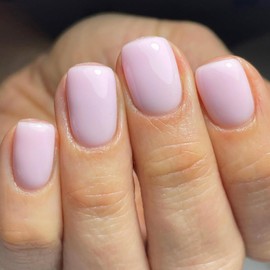 Light Purple Press on Nails - Mauve | Short Square Fake Nails,Reusable Glossy Acrylic Nails,Cute Solid Color False Nails with Jelly Glue,Stick on Nails for Women | Nails Press Ons 12 Sizes-24Pcs