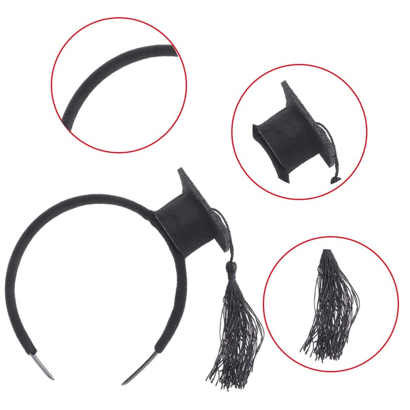 Headband with Mini Hat Mini Doctoral Cap Hairband Unisex Headband