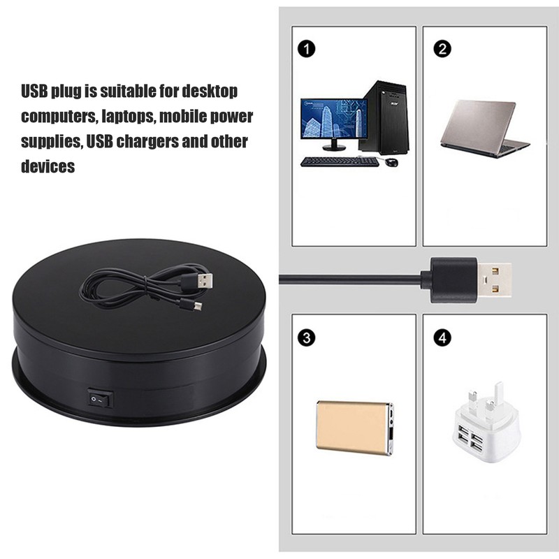 Rotating Display Stand 360° Motorized 5.9in Diameter 6.6lb Load Adjustable