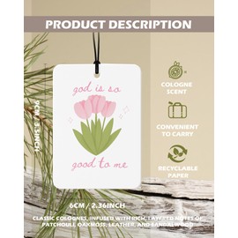 EKGJW Pink Christian Cologne Car Air Freshener 4 Pcs, Coquette Pink Bow Floral Hanging Air Freshener for Cars Bathroom Dorm Books Decor, Cute Christian Accessories Gifts for Women Girls