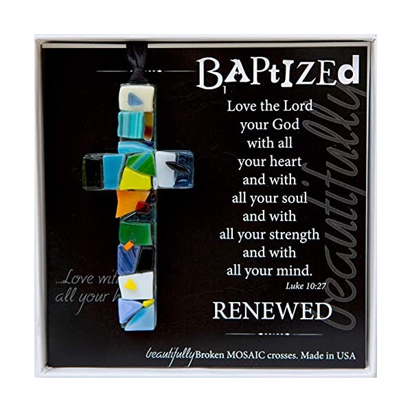 The Grandparent Gift Handmade Mosaic Baptism Cross