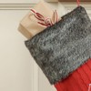 Dibor Knitted Red Stocking with Nordic Tree and Faux Fur