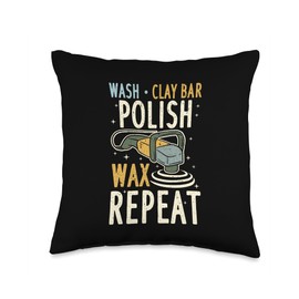 Auto Detailing Apparel Auto Car Detailer Throw Pillow, 16x16, Multicolor