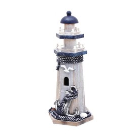 WHY Decor Wooden Lighthouse Decor Nautical Table Top Decor Beach Themed Lighthouse Home Decor