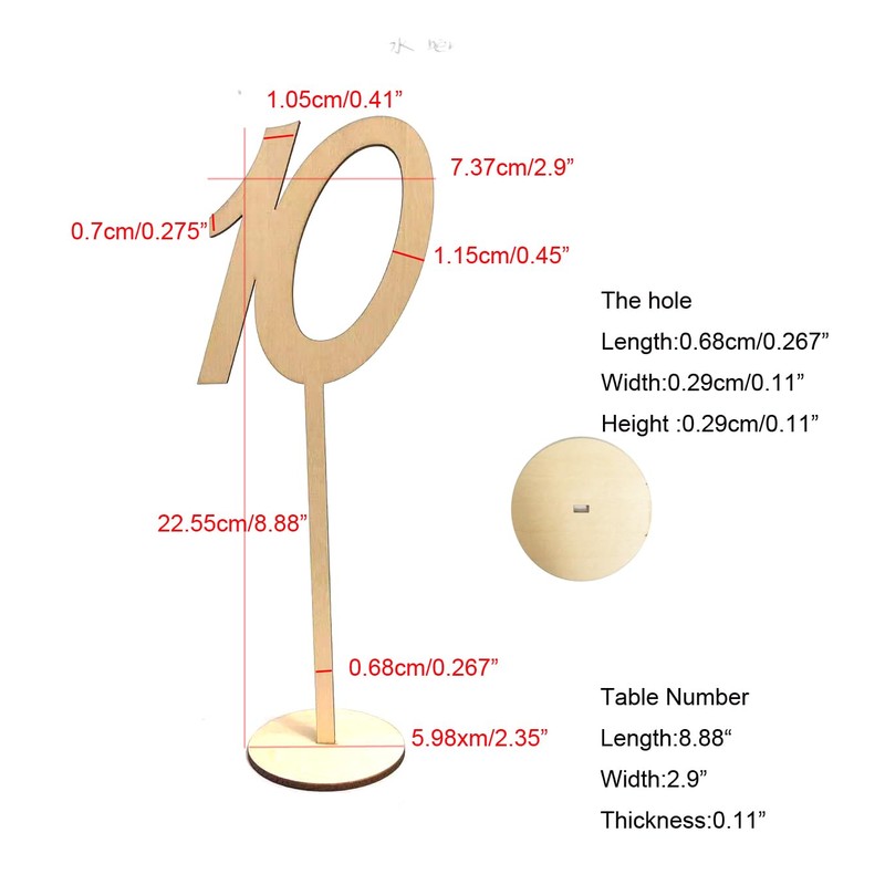Wooden Table Numbers Holders with Stands,Natural Wood,Home Decor,8.88 Inch Tall,Perfect