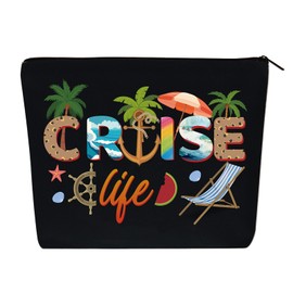 JFEHBFL Cruise Travel Makeup Bag Organizer Bag Zipper Pouch for Beach Vacation Gifts Anchor Gifts for Birthday Travel Waterproof Cosmetic Bag