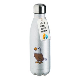 Huuraa Sports Bottle Eagle Comic Gift 500 ml Silver Stainless Steel Eagle Surprise