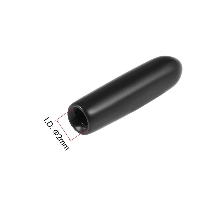 TOP-VIGOR 50Pcs Rubber End Caps, 2mm ID Round Flexible Screw