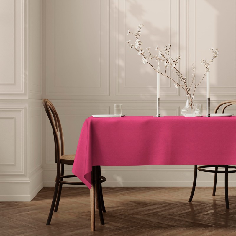 Rectangular Tablecloth Fabric Table Cover 100cm x 140cm 39"x55" Fuchsia