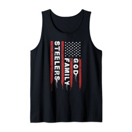 This Pro Us Flag Father's Day gift God Family Steelers Tank Top