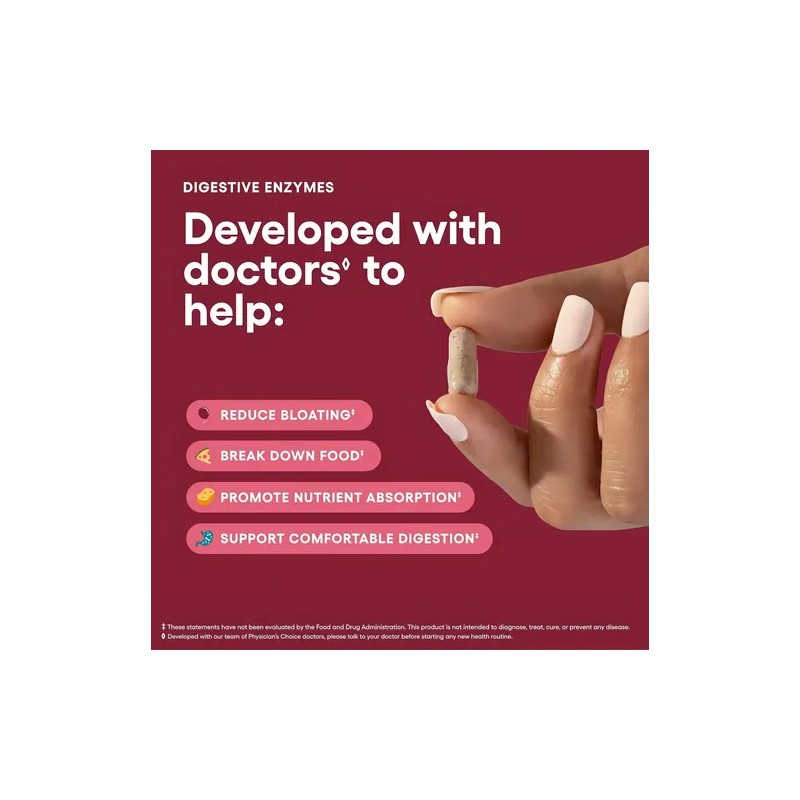 Physician's Choice Digestive Enzymes 60 Cap Sabor Sin Sabor