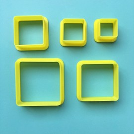 Set of 5 Square Shape Polymer Clay Cutters for Making Jewelry and Earring