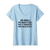 Womens No Kings No Masters No Tyrants No Fascists V-Neck