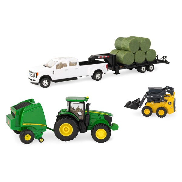 TOMY John Deere Round Bale Haying Set - 1:32 Scale