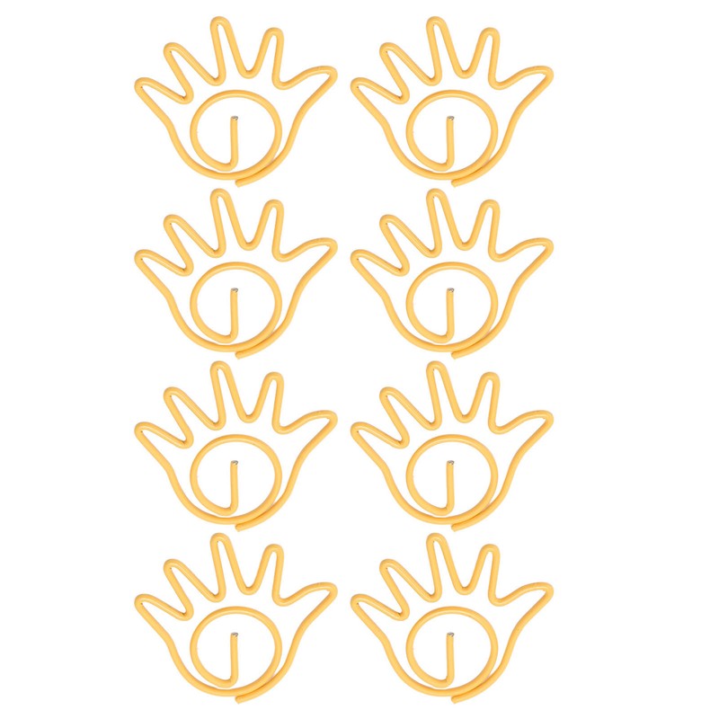 100Pcs Paper Clip Metal Hand Shaped Design Rustproof Paperclip Decoration