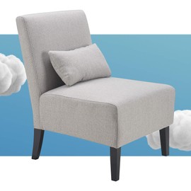Serta Palisades Collection Slipper Accent Chair, Modern Armless Design, Ideal for Smaller Spaces, Cushioned Seat and Back, Light Gray