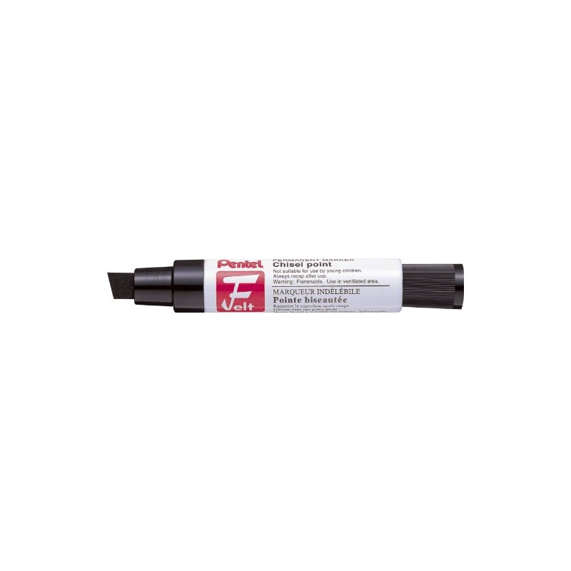 Pentel Jumbo Felt Pen, Large Chisel tip, Black permanent ink,
