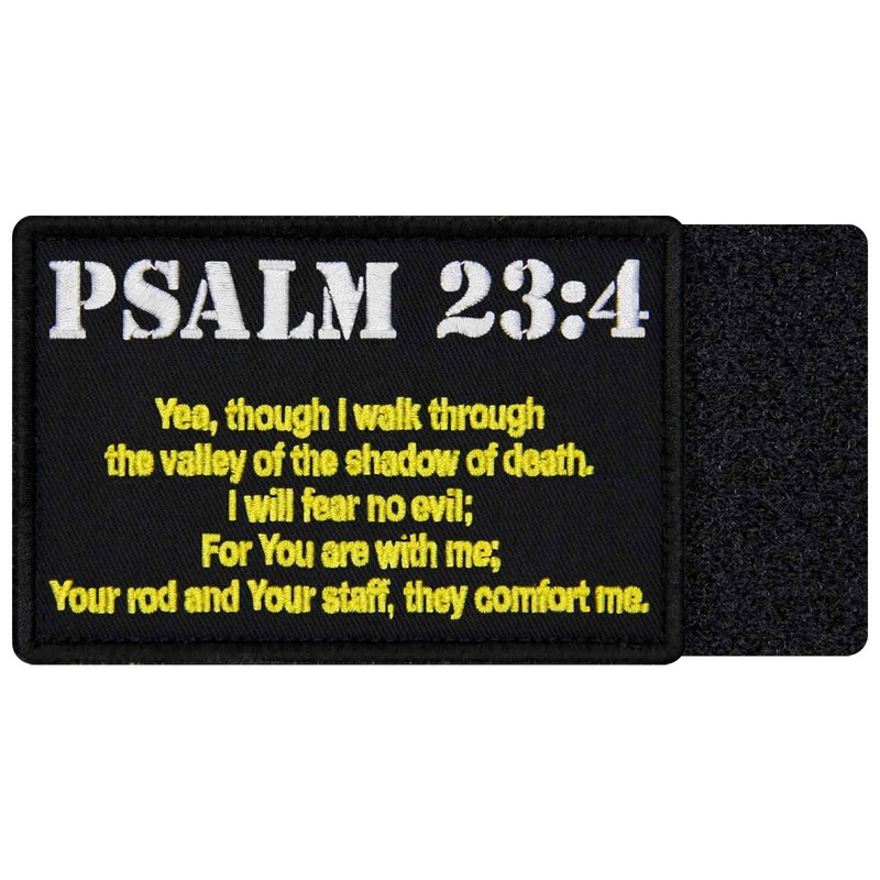 EmbTao Tactical Psalm 23:4 Patch Badge Morale Applique Embroidered Fastener