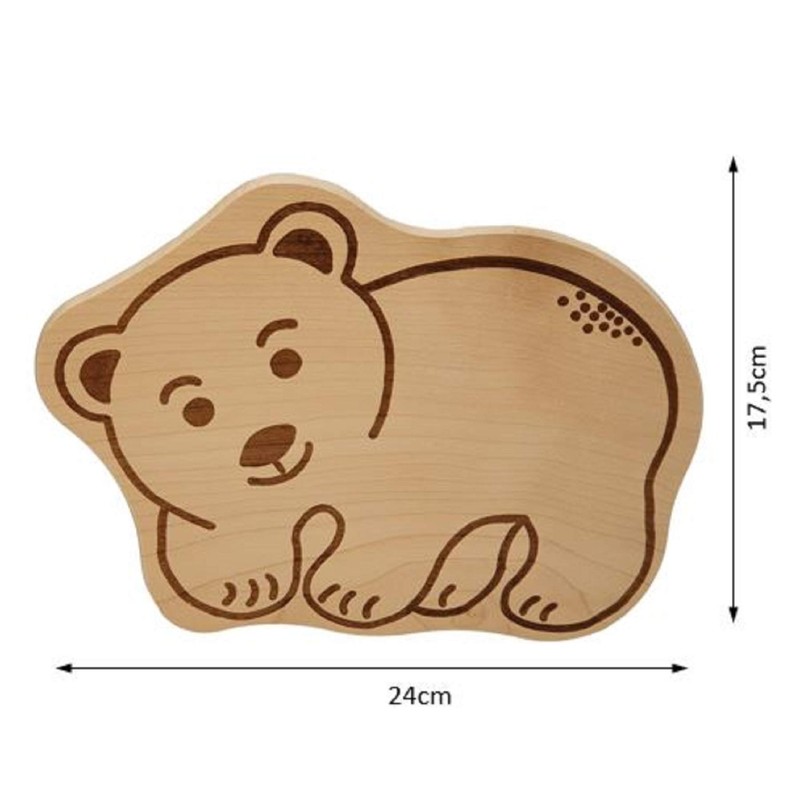 DEKOFANT Children's Wooden Breakfast Board with Polar Bear Panda Bear