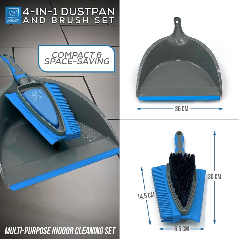 4 in 1 Dustpan and Brush Set - Clean all