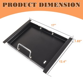 MOASKER XSKHLFGRIDLE Half Griddle Replacement Parts for Ninja FlexFlame PG300 Series, Carbon Steel Griddle Insert with Grease Drain and handle for Ninja FlexFlame Grills Accessories, 17" L x 12.4" W