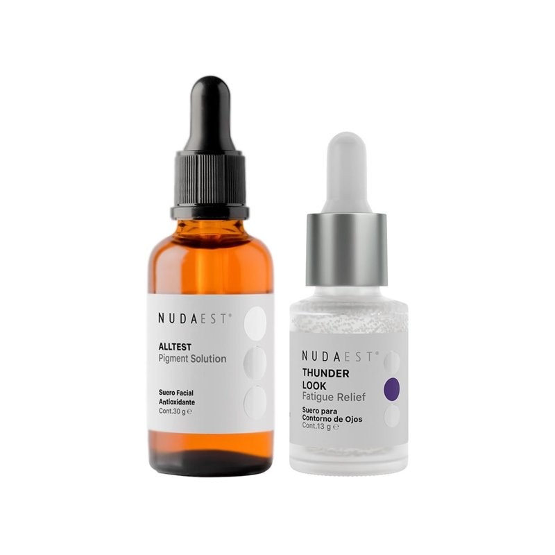 Set suero iluminador y contorno de ojos para bolsas y