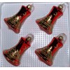 'Jingle Bells Lauscha Christmas Bauble Bell Red Gloss "4stck. per