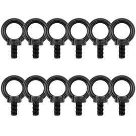 Pack of 12 M5 x 12 Stainless Steel Eye Bolts, Eye Screw, Round Ring Screw with Thread, Eyelet Nut, for Mounting and Hanging