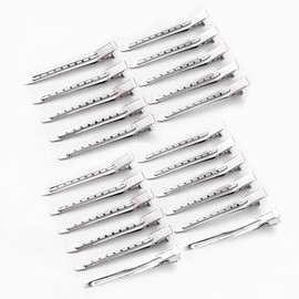 Pack of 30 Hair Clips, Duck Bill Clips, Hair Dye, Hair Clips, Barrettes, 3.5 Inch Stainless Metal Alligator Curl Clips with Holes for Hair Styling, Silver