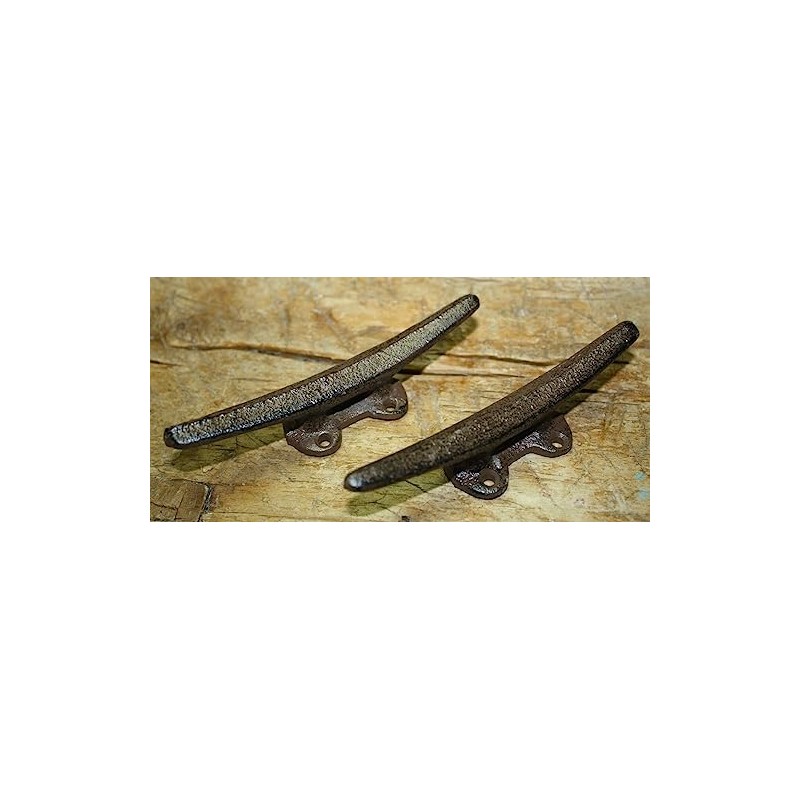 2 Cast Iron Antique Style Boat Cleats Coat Hooks -