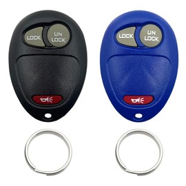 Replacement Key Fob Shell Keyless Entry Remote Car Key Fob Case Fits for Chevy Colorado Venture, GMC Canyon, Pontiac Montana, Isuzu i-280 i-290 i-350 i-370, Hummer H3 H3T Pad Cover (Black + Blue)