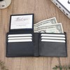 [vinacreations] Men's Bi-fold Genuine Cowhide Leather Wallet Thin Leather Wallet,