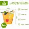 9 oz Clear Plastic Cups, 50 Pack Disposable Crystal Punch
