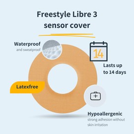 MySweetStich 25 x Freestyle Libre 3 Plasters Round, Outer Diameter 60 mm, Inner Diameter 20 mm, Waterproof, Breathable, Skin-Friendly, Made in Germany, Pride