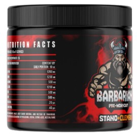BIOTECKPHARMA | Pre entreno Barbarian de 350 gr rinde 35 Servicios (STANO + CLEMB)