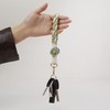 Fuqimanman2020 Boho Macrame Keychain Cute Daisy Flower Handmade Weave Wristlet
