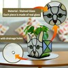 Entlityful Stained Glass Grey Cat Succulent Planter,Grey Cat Flower Pot,Decorative