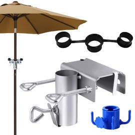 Ajuanbazha Adjustable Parasol Holder for Balcony Railing, Space-Saving Bracket for Parasols (Diameter 25-38 mm, Max. 5 cm Width), Ideal for Balcony, Patio and Garden