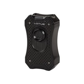 LIGHTERUSA Lotus Emperor Quad Flame Table Top Lighter (Black)