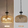 LynPon 18" Large Boho Chandeliers for Dining Room, 4-Light Rattan