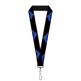 Buckle Down unisex adults Lanyard - 1.0" Nightwing Logo Black/Blue Key Chain, Multicolor, One Size US