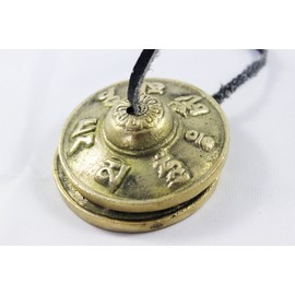 NHZ Tingsha Tibetan Meditation Bell 2.5" Embossed with free case (Golden)