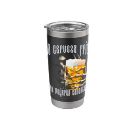 La cerveza fria y las mujeres calientes Calaca Stainless Steel Insulated Tumbler