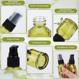 Segbeauty 18pcs 0.5oz Glass Liquid Travel Containers of 9pcs Lotion Pump Bottle Dispenser, 9pcs Empty Spray Bottle, 15ml Refillable Mini Travel Bottles for Cosmetics, Small Pump Container for Liquids