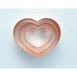 ecrandal Set of 3 Classic Heart copper cookie cutters