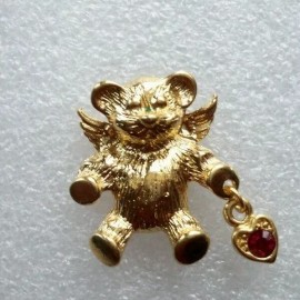 Teddy Bear Angel pin - Great for AIDS Awareness and/or Heart Health Awareness!