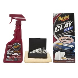 Meguiar's Smooth Surface Clay Kit - Safe and Easy Car Claying for Smooth as Glass Finish - G1016