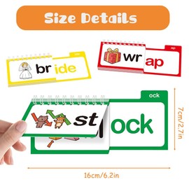 30 Read and Rhyme Flip Books, Word Families Flash Cards, ABC Vocabulary Flash Cards for Education, Reading, Interaction, Sight Words Flash Card For Toddlers & Preschoolers