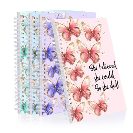 Inspirational Gifts for Women 2Pcs Butterfly Spiral Notebook She Believed She Could So She Did Motivational Journal for for Sister Friends Bestie (Mix Colors)
