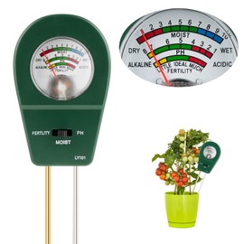 Adoric Soil Meter, 3-in-1 Soil PH/Moisture/Fertility Garden Soil Tester for Plants, Home, Farm, Lawn, Farm, Indoor & Outdoor (No Battery Needed)